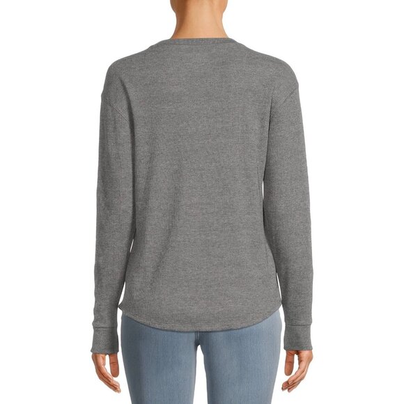Time & Tru Womens Ladies Lot 2 Gray Long Sleeve Thermal T-Shirts Tops Sz M/8-10 - Picture 4 of 7